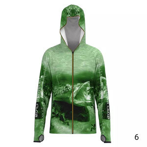 Sublimación personalizada Hombres Pesca Sudadera con capucha Personalizar su diseño Sublimación Pesca Sudadera con capucha Protección solar Pesca Sudadera con capucha para hombres - Product Image 5