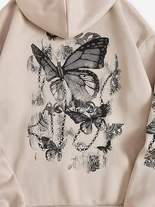 เสื้อมีฮู้ดลายกราฟิกสำหรับสตรี320ขนแกะผ้าฝ้าย100% 100% สั่งทำได้ - Product Image 4