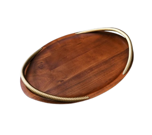 Bandeja de Servir de Madera Esmaltada Elegante de Alta Calidad con Diseño Impreso para Desayuno, Café, Aperitivos, Fiestas, Decoración del Hogar - Product Image 5