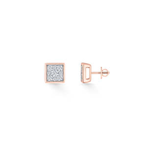 Boucles d'oreilles en or et diamants pour femmes, modèle Crystal Block - Product Image 5