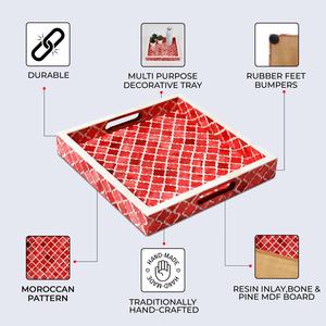 WORLD CRAFT IMPEX-Bandeja con incrustaciones de hueso hecha a mano para decoración, bandeja decorativa asequible para servir en el hogar, comedor y regalos - Product Image 4