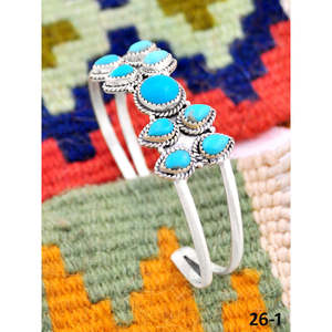 Southwest Handmade Kingman Turquoise & Sterling <b>Silver</b> <b>Cuff</b> <b>Bracelet</b> Cultural Collectible Jewelry for Men & Women - Product Image 2