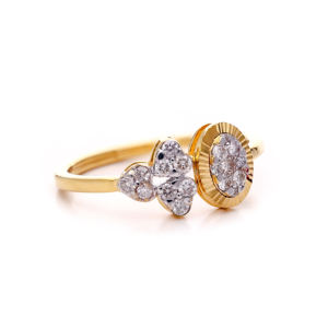 Bague élégante en forme d'ovale et de cœur avec un cluster de diamants pour femmes avec bijoux de mode réglables - Product Image 3