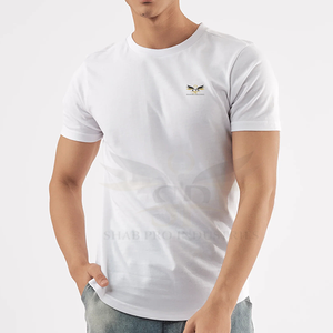 Chemises incurvées pour hommes sur mesure grande taille motif uni tricoté en polyester/coton avec logo personnalisé - Product Image 1