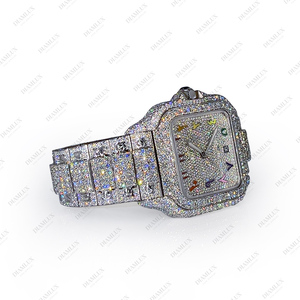 Reloj de Marca Completamente Adornado con Diamantes de Moissanita, Joyería Hip-Hop con Esfera Árabe para Regalo de Compromiso, Fiesta o Boda - Product Image 3