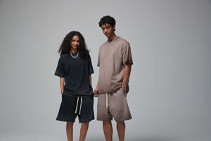 เสื้อยืดวินเทจกันแดดกำหนดโลโก้แบรนด์ได้เอง100% ผ้าฝ้ายออร์แกนิกลำลองแขนสั้นโอเวอร์ไซส์ใส่ได้พอดี - Product Image 2