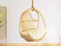 Fauteuil suspendu avec coussin non imperméable, design moderne, en rotin, mobilier de jardin pour 1 personne, personnalisable