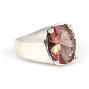 Anillo de Plata de Ley 925 para Hombre con Piedra de Zultanita, Corte Ovalado Pulido, Granate, Chapado en Rodio, Certificado por IGI, para Uso Diario - Product Image 1