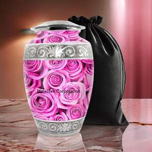 Urna Funeraria de Aluminio para Cenizas Humanas, Urna Grande para Adultos, Color Rosa, Urnas Funerarias Decorativas, Jarrones Conmemorativos, Urna Metálica para Entierro - Product Image 4