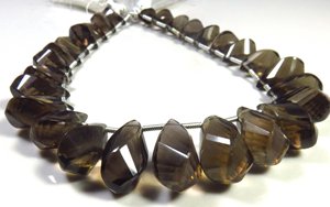 Cuentas de Cuarzo Ahumado Marrón Natural, Hilo de 9 Pulgadas, 28 Piezas, 10-16mm, Corte Facetado, Forma de Lágrima Retorcida, Cuentas de Briolette para DIY - Product Image 2