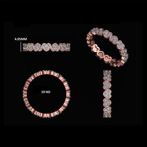 Anillo de diamantes con forma de corazón infinito hecho en oro rosa de 14 quilates para mujer - Product Image 2