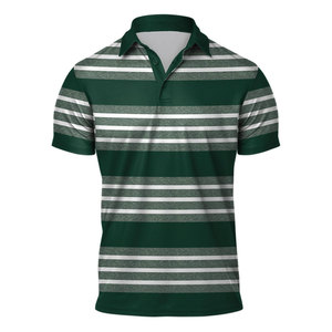 Patrón sólido de los hombres bordado para camisetas de polo Tela de Jersey de algodón suave - Product Image 5