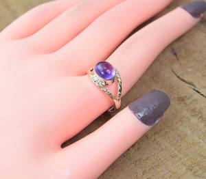 Handmade 925 Sterling Silver <b>Fine</b> <b>Ring</b> Unique Classic Design with Natural Amethyst Gemstone Customized Eternity Vermeil - Product Image 2