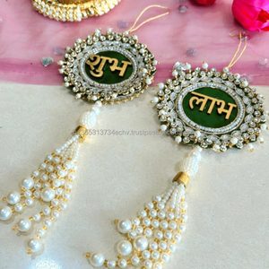 Decoración Festiva Tradicional India para Puerta o Pared, con Forma de Flor, para el Hogar u Oficina, con Cuentas Kundan Multicolores Artificiales para Diwali - Product Image 1