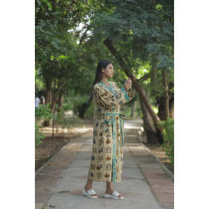 Women's <b>Lightweight</b> Breathable Floral Cotton Kimono Robe Long Boho Style Loungewear Pockets One Size <b>Dressing</b> <b>Gown</b> for Beach - Product Image 3