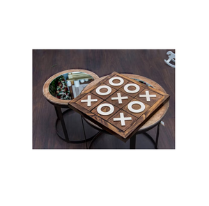 Jeu de Tic Tac Toe en Bois Naturel avec des Pièces Blanches X O Idéal pour la Décoration du Salon Bureau Amusant et Divertissement pour Adultes - Product Image 6