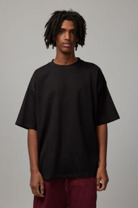 เสื้อยืดสีดำพิมพ์ลายสำหรับผู้ชายเสื้อยืดผ้าฝ้ายออร์แกนิคน้ำหนักมากใส่ได้ทั้งชายและหญิง - Product Image 4