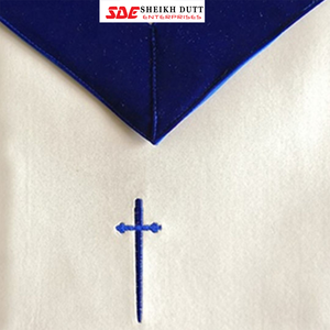 Delantal Master Mason Blue Lodge con delantal y accesorios de masones masónicos cuadrados de la más alta calidad, oro de Terciopelo Azul Marino - Product Image 3