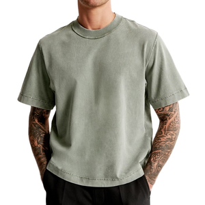 Vêtements d'été en gros, t-shirt surdimensionné à épaules tombantes en coton 100% respirant de haute qualité, impression personnalisée, blanc pour hommes - Product Image 6
