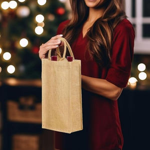 Wholesale 100% Natural <b>Jute</b> Drawstring Bag Eco-Friendly Waterproof Fabric Cover Gift for Girls Customizable Wine Packaging - Product Image 6