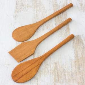 Serveur à salade en bois, plateau de service avec poignée, passe au lave-vaisselle, ustensile de cuisine - Product Image 1