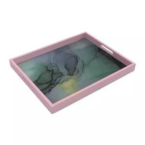 Plateau de service en MDF design moderne avec poignée, forme rectangulaire, design moderne, écologique, passe au lave-vaisselle, utilisation pour les fêtes - Product Image 5