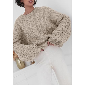 Suéter de punto suave para mujer con aspecto elegante, suéter cálido de invierno para mujer, suéter de punto acogedor de estilo informal para mujer - Product Image 2