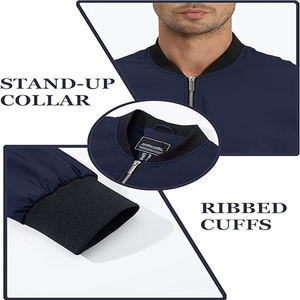 Blouson aviateur à manches longues pour hommes personnalisable en usine OEM Offre Spéciale confortable de grande taille à col montant et coupe ajustée pour l'hiver - Product Image 4