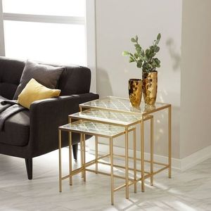 Enamel Irregular Style <b>Nesting</b> <b>Tables</b> Set New Custom Home Decoration <b>Nesting</b> Coffee <b>Table</b> Three Piece of Set furniture - Product Image 2