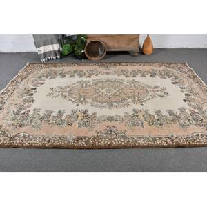 พรมสไตล์ตุรกีโบราณขนาดใหญ่6.2x9.9ฟุตลายปะต่อสีน้ำตาลเบจคลาสสิกน้ำยางวัสดุขนสัตว์สำหรับห้องนอนห้องโถง - Product Image 2