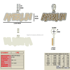 Bijoux unisexe en or blanc/jaune 10 carats, 27g, 3,12 carats de diamants naturels, plaqué rhodium, taille brillant, style hip-hop de luxe, certifié IGI - Product Image 3