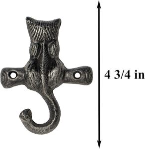 Crochet simple fixé au mur de décor à la maison de fonte avec la conception unique (chat) - Product Image 2