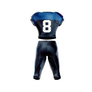 Ensemble d'uniformes de football américain bleu marine et noir personnalisé Techniques imprimées à manches courtes respirantes - Product Image 3