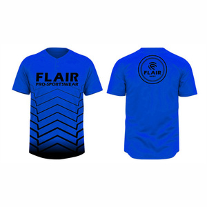 Maillots de softball et de baseball personnalisables de grande taille en polyester respirant à col rond avec imprimé uni par sublimation - Product Image 3