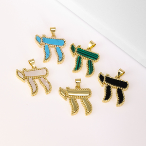 QIKU Ciondoli <span class=keywords><strong>Alfabeto</strong></span> <span class=keywords><strong>Ebraico</strong></span> Chai all'Ingrosso, Placcati in Oro 18K, Amuleti Portafortuna della Cultura Ebraica per Creazione di Gioielli - Product Image 2