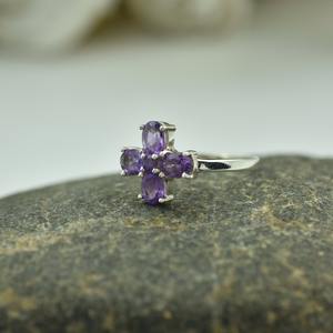 925 argent Sterling Boho Style lunette réglage à la main bague tendance améthyste pierres précieuses bijoux pour femmes cadeau de mariage parfait pour - Product Image 4