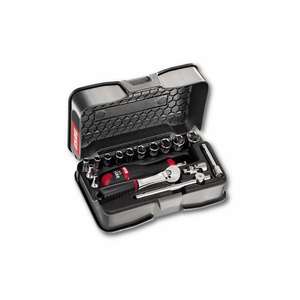 Usag 17-Piece <b>Socket</b> Assortment with Hexagonal <b>Sockets</b> and 1/4'' <b>Ratchet</b> in ABS Case for Daily Use - Product Image 1