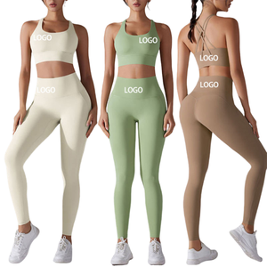 Ensemble de yoga 2 pièces pour femmes sportives, impression par sublimation, séchage rapide, athlétisme, fitness, yoga sans couture, gym - Product Image 1