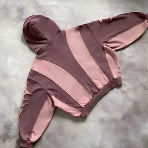 Streetwear personnalisé pour femmes sweats à capuche unisexe en coton épais teint uni broderie 3D Style de rue sweat à capuche à ourlet brut pour l'hiver - Product Image 5