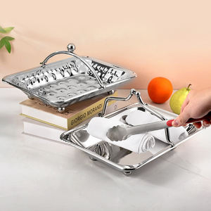 Bandeja de cena de acero inoxidable ecológica brillante con patrón martillado de lunares modernos colores personalizados Horeca ocasiones toalla caliente - Product Image 3