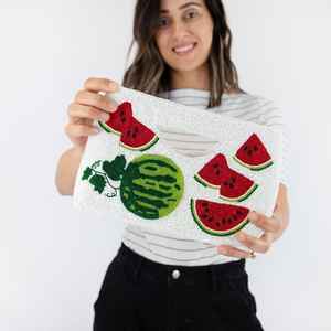 VLemon sac perlé, sac à main citron perlé citron pochette, jaune citron vacances d'été sac à main, unique blanc perlé pochette citron - Product Image 6