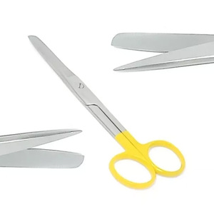 Tijeras de Disección/Quirúrgicas de Acero Inoxidable de Primera Calidad, Amarillas, 5.5 Pulgadas, Rectas, Afiladas/Inocuosas - Product Image 1