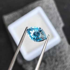 พลอยรูปไข่โทแพซสีฟ้าธรรมชาติ100% 3มม. สำหรับตกแต่งบ้าน - Product Image 5