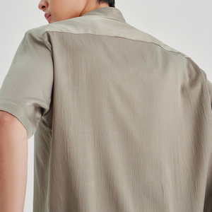 เสื้อเชิ้ตผู้ชายแขนยาวสำหรับใส่ทำงานผ้าคอตตอนผ้าทอลายทแยงแห้งเร็วป้องกันการเกิดรอยยับ - Product Image 2