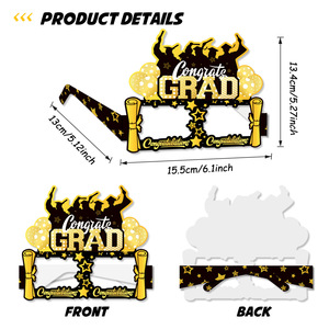 Graduation Photo Booth Paper Glasses Decorations <b>for</b> 2026 <b>Party</b> School Event Supplies - Product Image 2