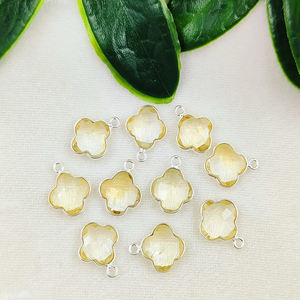 Vente en gros de pendentifs en pierre précieuse briolette trèfle citrine AAA faits à la main en argent 925, or vermeil, commande en gros - Product Image 3
