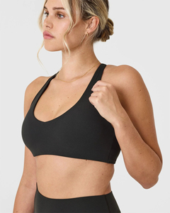 Vendeur chaud décolleté plongeant femmes soutien-gorge de sport doux noir dos nageur bretelles réglables séchage rapide respirant gymnastique entraînement Yoga soutien-gorge - Product Image 4