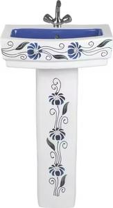 Motif zèbre porcelaine piédestal lavabo Vinus ensemble noir blanc Lavabo évier support salle de bain inde Design - Product Image 6