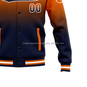 เสื้อแจ็กเก็ตขนสัตว์สำหรับผู้ชายปกคอตั้งปักโลโก้ด้านหน้าสำหรับตกแต่ง - Product Image 6