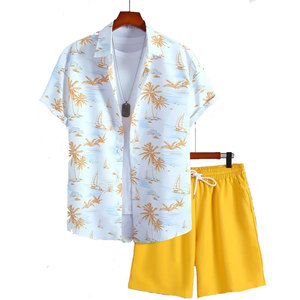 Nouvel arrivage : Ensemble short homme – Meilleure vente, coton respirant, mode estivale décontractée, haut et short imprimés, prix abordable, service OEM - Product Image 1